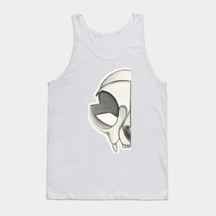 Half Cat Skull Tank Top